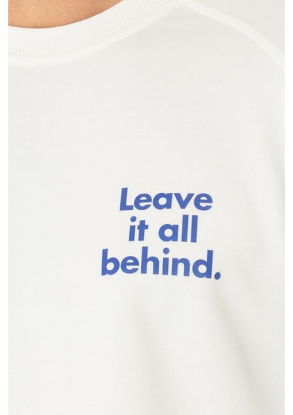 Leave Regular Sweatshirt Erkek - Ekru indirimleri