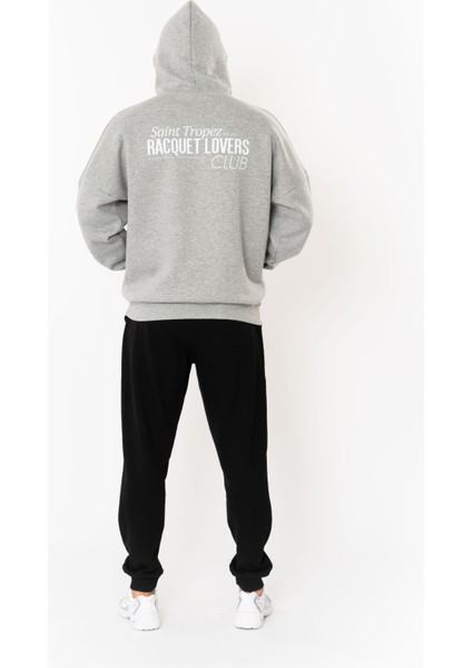 Racquet Lover Oversize Hoodie Erkek - Gri indirimleri