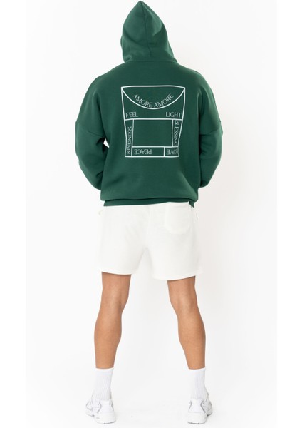 Amore Oversize Hoodie Erkek - Yeşil fırsatları