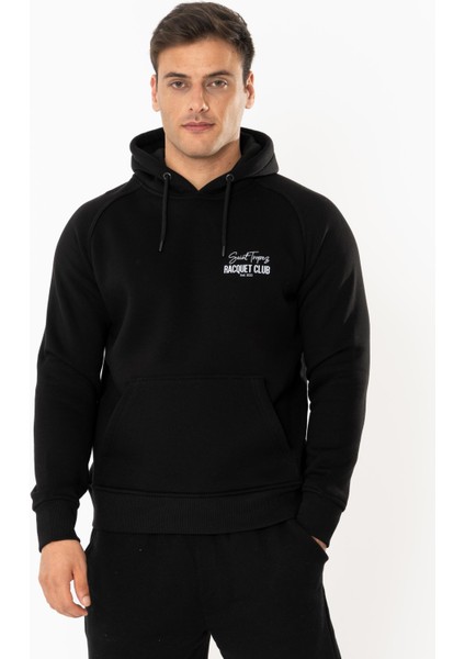 Court Regular Hoodie Erkek - Siyah