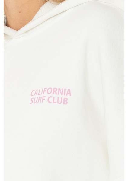 Surf Oversize Hoodie Kadın - Ekru indirimleri