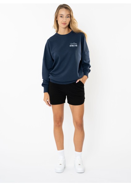 Racquet Club Oversize Sweatshirt Kadın - Lacivert modelleri
