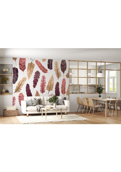 Bohem Duvar Resmi, Pastel Renkli Kuş Tüyleri Duvar Kağıdı indirimleri