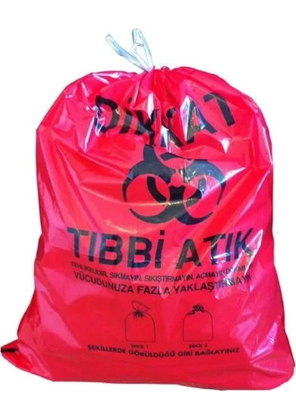 Tıbbi Atık Çöp Torbası 80 x 110 cm 10 Rulo 100 Mikron fiyatları