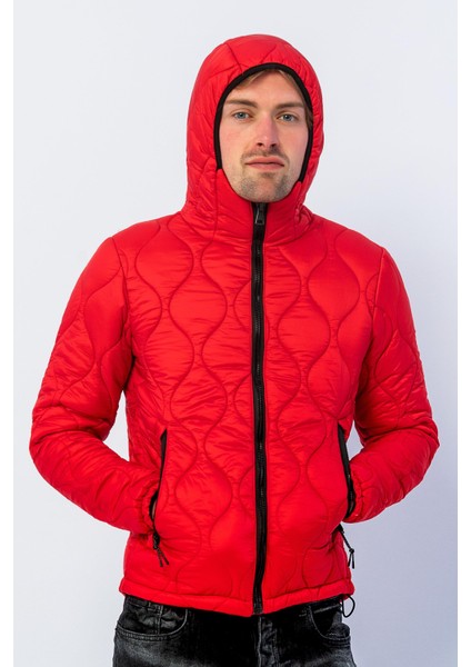 Erkek Regular Fit Kışlık Çok Cepli Fermuarlı Kapitone Şişme Mont