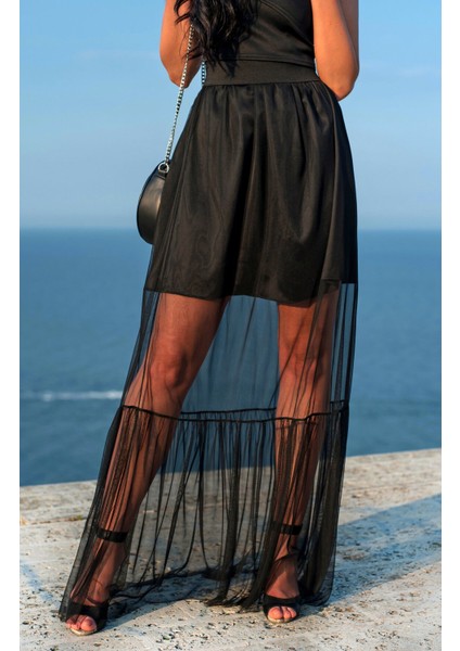 Uzun Tül Etek ve Mini Saten Etek Transparan Uzun Etek Zarif Tül Etek ve Saten Etek fiyatları