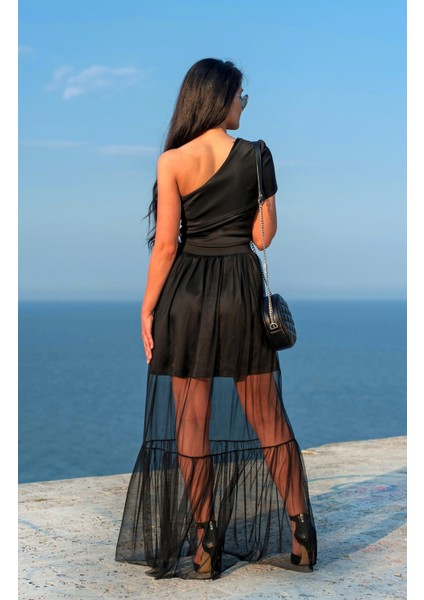 Uzun Tül Etek ve Mini Saten Etek Transparan Uzun Etek Zarif Tül Etek ve Saten Etek modelleri