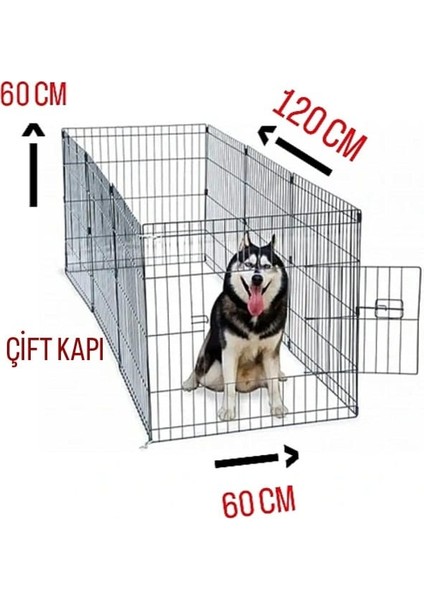 Çift Kapılı Köpek Kafesi ( 120*60*60) Eğitim Yaşam ve Oyun Alanı