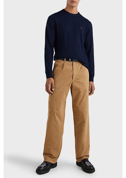 Pamuk ve Kaşmir Karışımlı Regular Fit Bisiklet Yaka Erkek Kazak MW0MW28046 Dw5 fiyatları