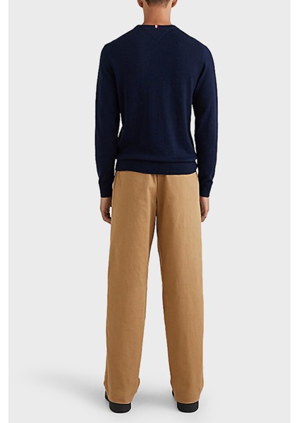 Pamuk ve Kaşmir Karışımlı Regular Fit Bisiklet Yaka Erkek Kazak MW0MW28046 Dw5 modelleri