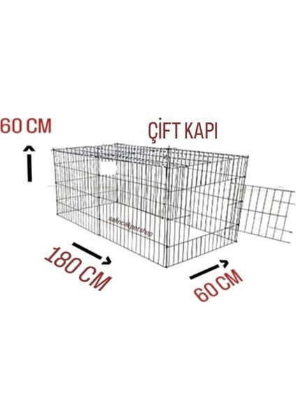 Çift Kapılı, Kapalı Köpek Kafesi ( 180*60*60) Eğitim Yaşam ve Oyun Alanı