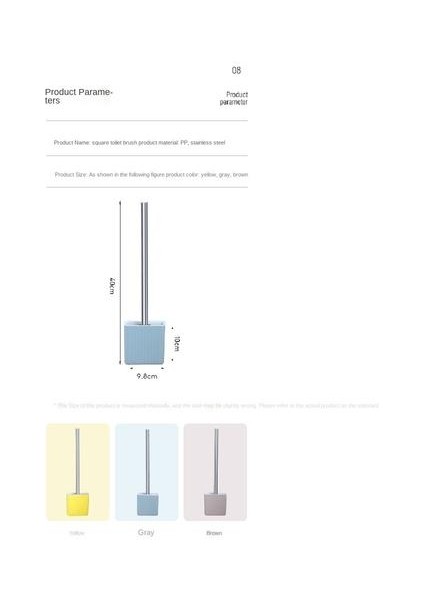 Silikon Tuvalet Fırçası, Duvar Montajı Çelik Tavan Tuvalet Tuvalet Fırçası ile Kare Taban (Yurt Dışından)