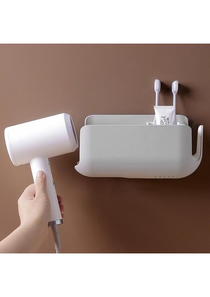 Banyo Ücretsiz Yumruk Saç Kurutucu Rafı, Tuvalet Depolama Raf Duvar Asma Rafı (Yurt Dışından) indirimleri