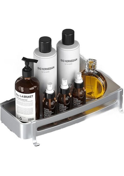 Tek Katmanlı Kare Kalınlaşmış Yumruksuz Banyo Rafı, Üçgen Duvar Asılı Alanı Alüminyum Tuvalet Depolama Rafı (Yurt Dışından)