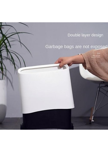 8l Plastik Çöp Kutusu Ev Oturma Odası Yatak Odası, Kare Kapak Yaratıcı Kağıt Sepetsiz Kare (Yurt Dışından) fırsatları