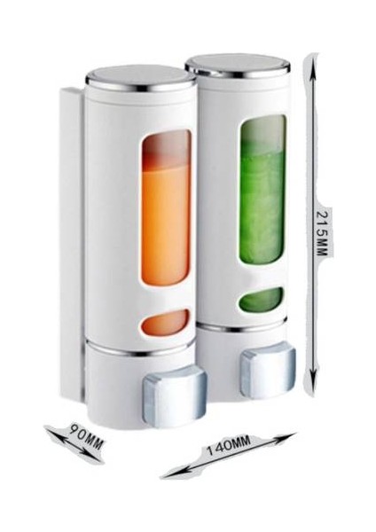 Çift Kafa Manuel Sabun Dispenser Duvar Asma, Otel Şampuan Kutusu Banyo Kutusu, Sabun Dispenser Sabun Şişesi (Yurt Dışından)