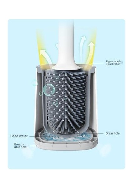 Pp+Tpr Tuvalet Fırçası, Çıkarılabilir Çok Fonksiyonlu Uzun Tutar Sızdıran Tuvalet Fırçası (Yurt Dışından)