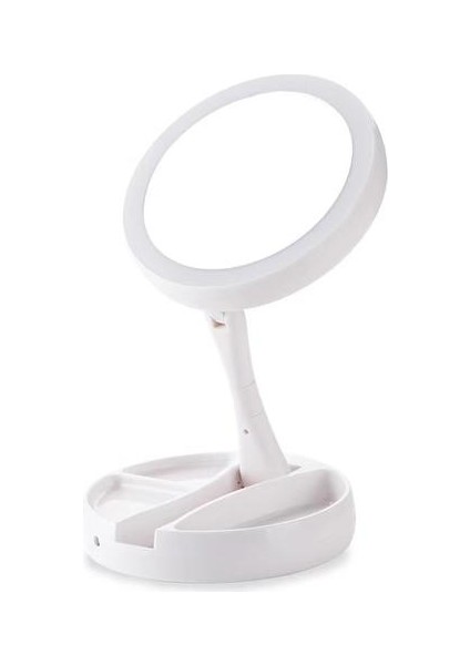 Işık Katlanır Ayna Dikey Çift Taraflı Dolgu Işığı ile Taşınabilir LED Kozmetik Ayna Masaüstü (Yurt Dışından)