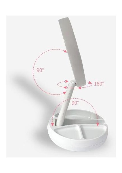 Işık Katlanır Ayna Dikey Çift Taraflı Dolgu Işığı ile Taşınabilir LED Kozmetik Ayna Masaüstü (Yurt Dışından) fiyatları