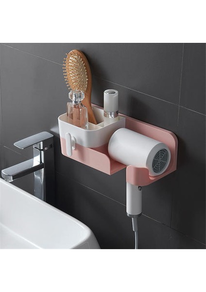 Plastik Saç Kurutma Rafı, Banyo Tuvalet Saç Kurutucu Rafı Için Delme Duvar Montajı Yok (Yurt Dışından)