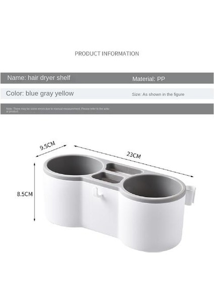 Plastik Saç Kurutma Rafı, Banyo Tuvalet Duvarı Monte Çift Portlu Saç Kurutucu Rafı Için Uygun Delme Yok (Yurt Dışından) fiyatları