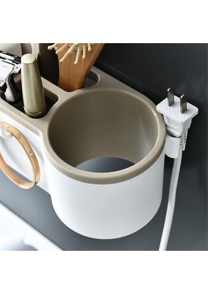 Plastik Saç Kurutma Rafı, Banyo Tuvalet Duvarı Monte Çift Portlu Saç Kurutucu Rafı Için Uygun Delme Yok (Yurt Dışından) indirimleri