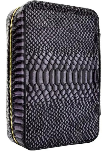 Deri Seyahat Puro Çantası Siyah Çakmak-Kesici-Matara Set