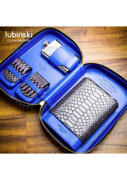 Deri Seyahat Puro Çantası Siyah Çakmak-Kesici-Matara Set