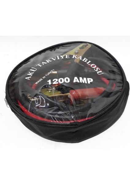 Çanta Içinde 1.6m Uzunluğunda 2 Tane Akü Bağlama Kablosu 1200 Amp Kalın, Kaliteli ve Dayanıklı Kablo