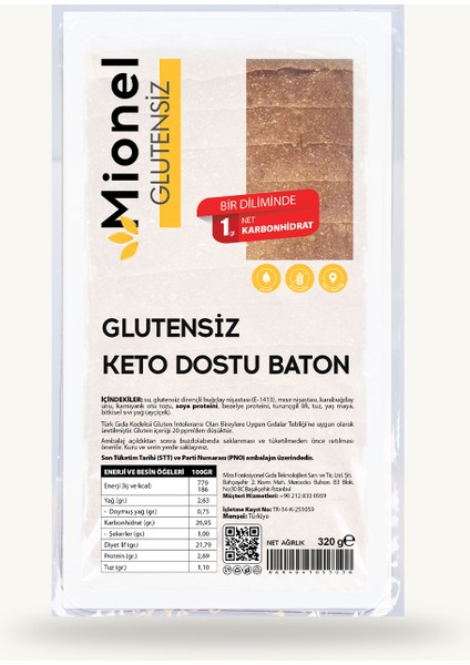 Glutensiz Keto Dostu Ekmek 320 gr