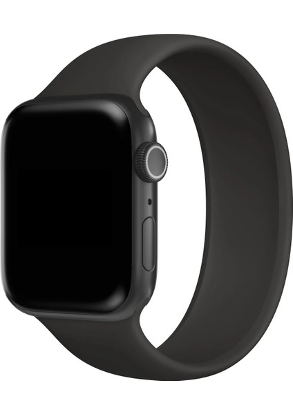 Watch 2 3 4 5 6 7 8 9 Se 42 44 45 49MM Uyumlu Solo Loop Silikon Kordon Siyah Large Beden