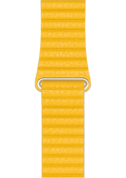 Watch 2 3 4 5 6 7 8 9 Se 42 44 45 49MM Uyumlu Klasik Deri Kordon Yellow