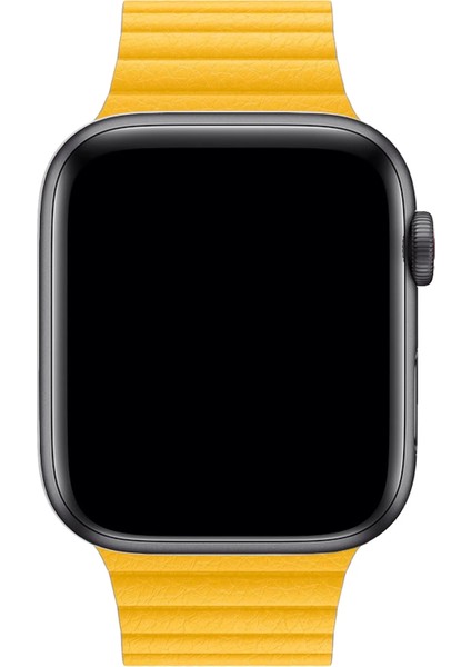 Watch 2 3 4 5 6 7 8 9 Se 42 44 45 49MM Uyumlu Klasik Deri Kordon Yellow modelleri