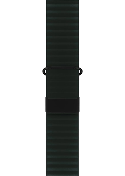 Watch 2 3 4 5 6 7 8 9 Se 38 40 41MM Uyumlu Mıknatıslı Deri Kordon Koyu Yeşil Kayış