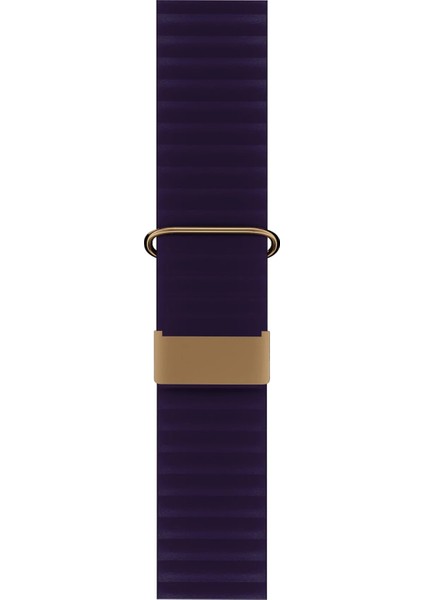 Watch 2 3 4 5 6 7 8 9 Se 42 44 45 49MM Uyumlu Mıknatıslı Deri Kordon Mor