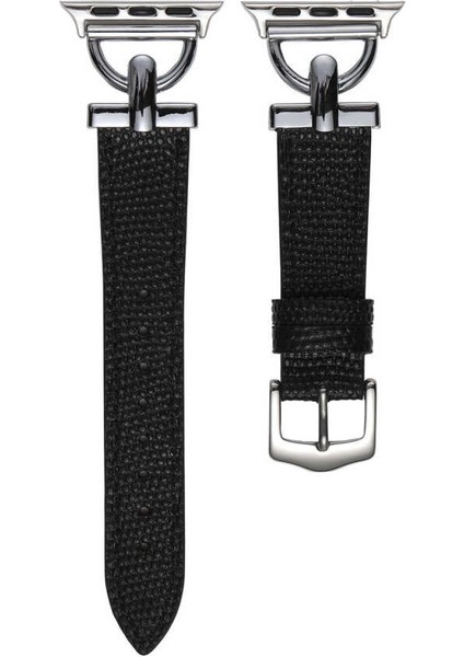 Watch 2 3 4 5 6 7 8 9 Se 38 40 41MM Uyumlu Agena Deri Kordon Silver Black fiyatları