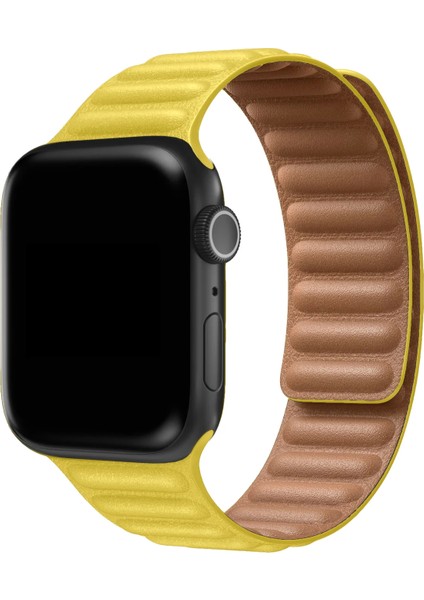 Watch 2 3 4 5 6 7 8 9 Se 38 40 41MM Uyumlu Broad Deri Kordon Yellow fiyatları