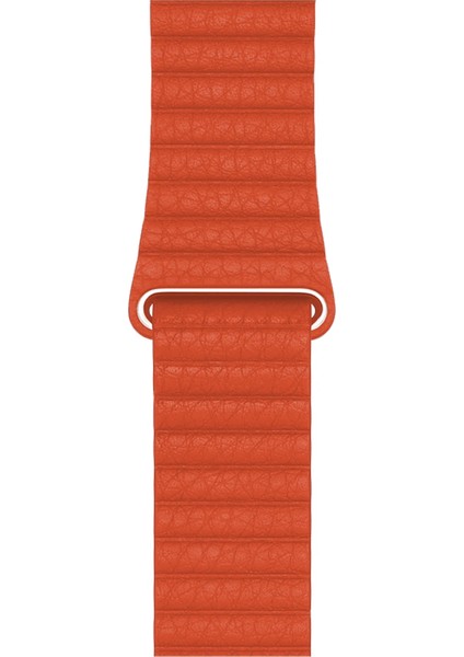 Watch 2 3 4 5 6 7 8 9 Se 42 44 45 49MM Uyumlu Klasik Deri Kordon Turuncu