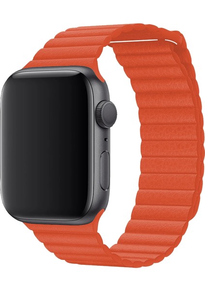 Watch 2 3 4 5 6 7 8 9 Se 42 44 45 49MM Uyumlu Klasik Deri Kordon Turuncu fiyatları