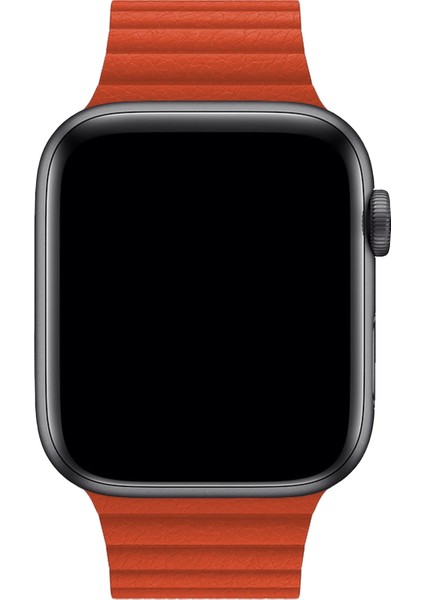 Watch 2 3 4 5 6 7 8 9 Se 42 44 45 49MM Uyumlu Klasik Deri Kordon Turuncu modelleri