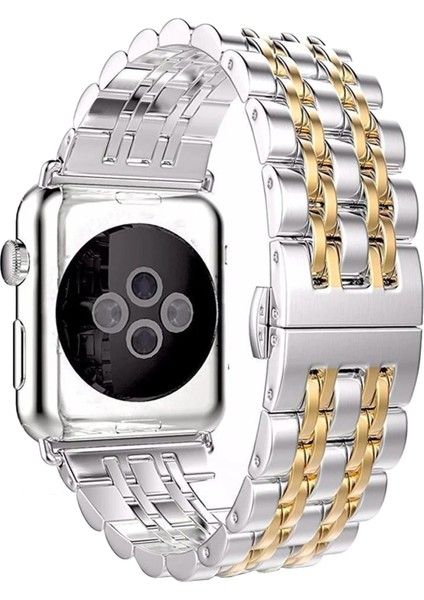 Watch 2 3 4 5 6 7 8 9 Se 38 40 41MM Uyumlu Steel Çelik Kordon Gold modelleri