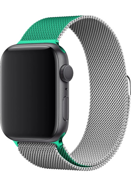 Watch 2 3 4 5 6 7 8 9 Se 42 44 45 49MM Uyumlu Milano Çelik Kordon Silver Yeşil Kayış fiyatları