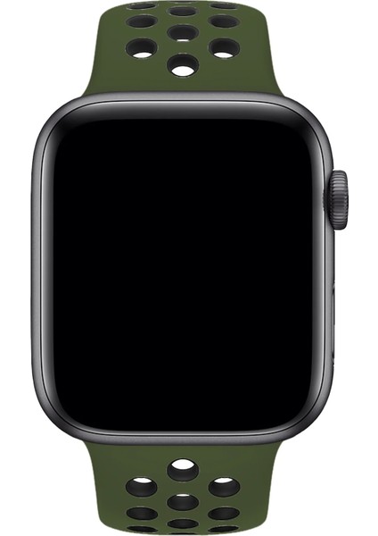 Watch 2 3 4 5 6 7 8 9 Se 38 40 41MM Uyumlu Delikli Spor Silikon Kordon Khaki modelleri