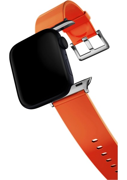 Watch 2 3 4 5 6 7 8 9 Se 38 40 41MM Uyumlu Mushy Silikon Kordon Orange
