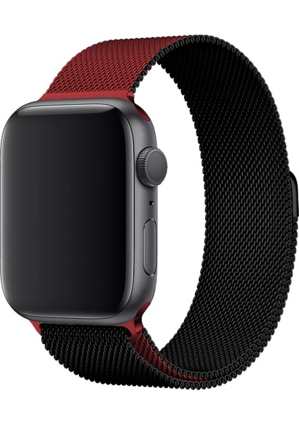 Watch 2 3 4 5 6 7 8 9 Se 42 44 45 49MM Uyumlu Milano Çelik Kordon Black Red fiyatları