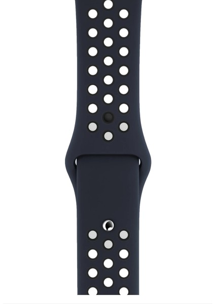 Watch 2 3 4 5 6 7 8 9 Se 38 40 41MM Uyumlu Delikli Spor Silikon Kordon Darkblue