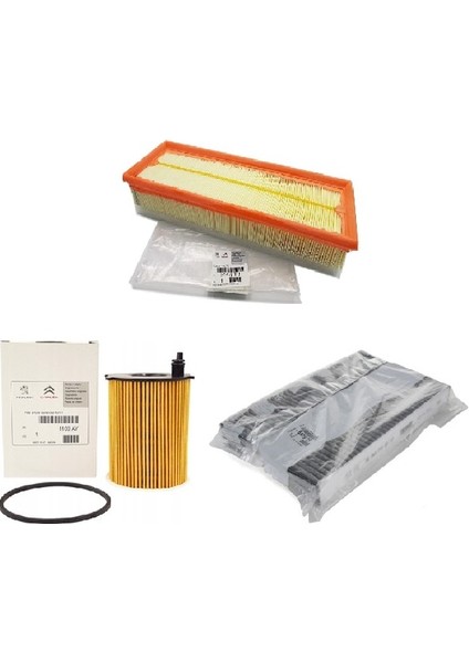 Citroen C3 1.4 Hdi (2001-2009) Filtre Bakım Seti Orijinal Psa 3lü