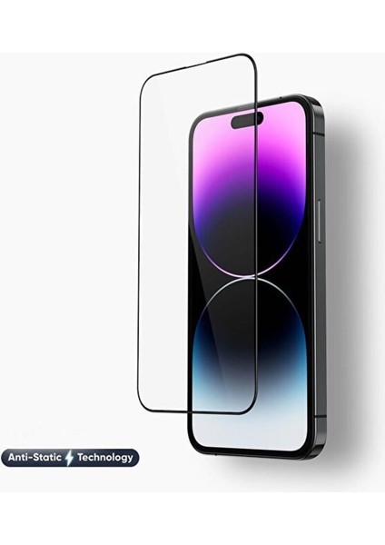 iPhone 14 Plus Uyumlu Anti-Statik 9d Full Cover Temperli Cam Ekran Koruyucu