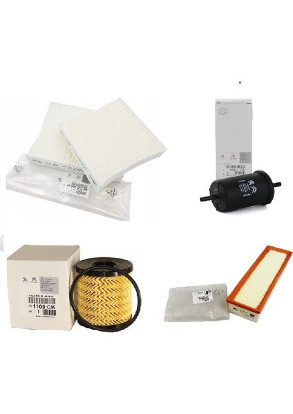 Citroen C3 1.4 Benzinli (2009 Sonrası) Filtre Bakım Seti Orijinal Psa