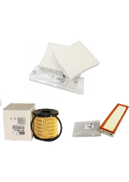 Citroen C3 1.4 (2009 Sonrası) Filtre Bakım Seti Orijinal Psa 3lü